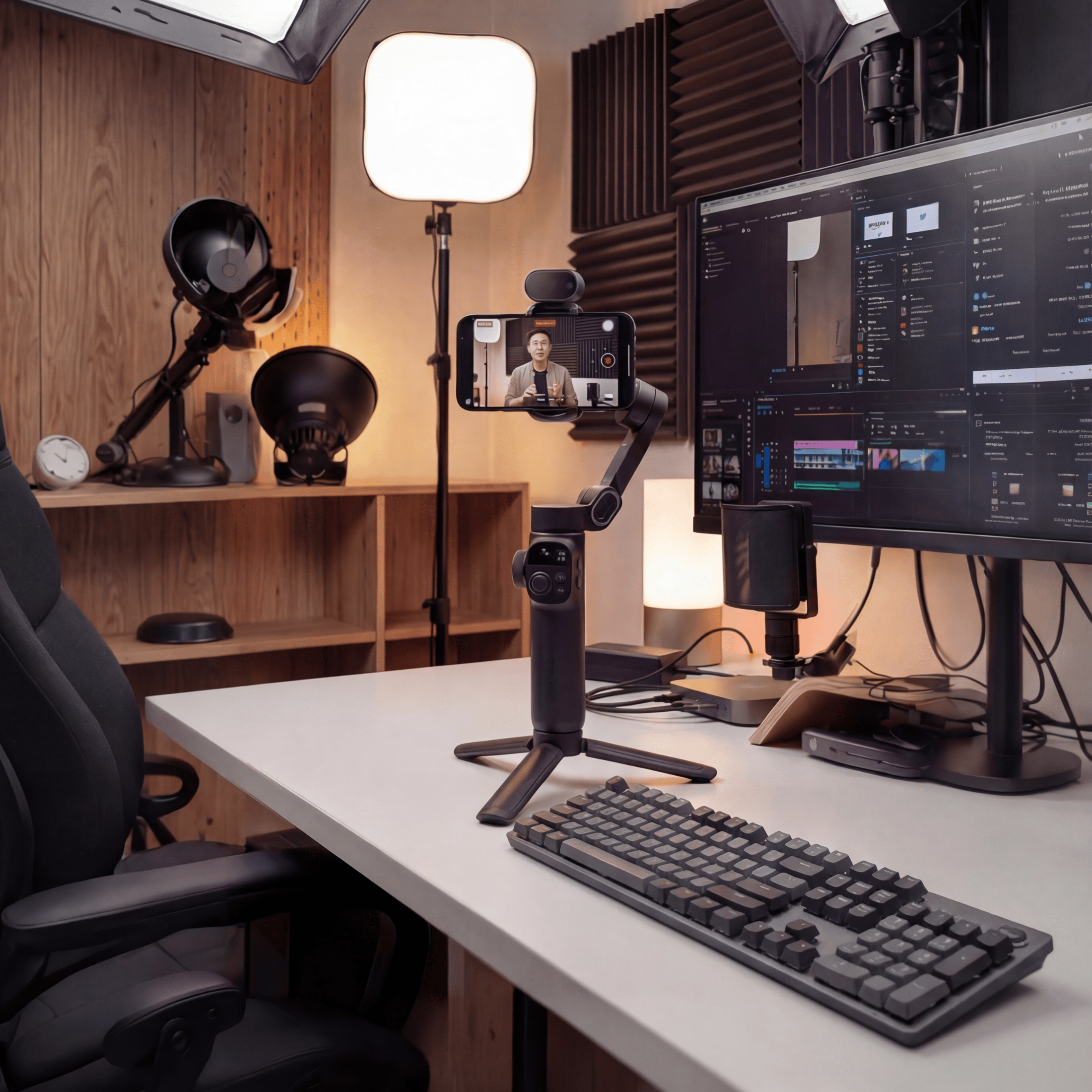 Gadget Mint Smart Handheld Gimbal with AI Tracking Smart Ai Handheld Gimbal Stabilizer - GadgetMint